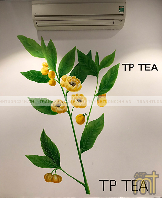 vẽ tranh tường cafe TP Tea