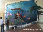 Vẽ tranh tường nàng tiên cá - dự án vẽ tranh tại hồ gươm plaza